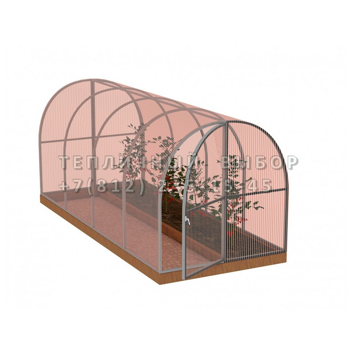 Теплица из поликарбоната-фито Арочная 1,6х4 h=1.68 м профиль 20х20 мм