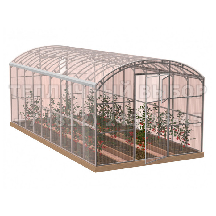 Теплица из поликарбоната-фито Усиленная Прямостенная 3х6 h=2.1 м профиль 20х40 мм