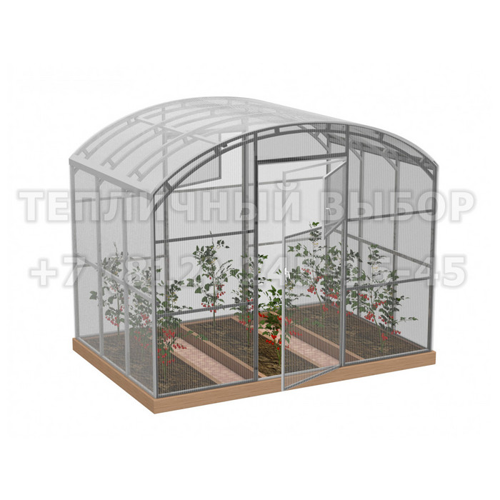 Теплица из поликарбоната Усиленная Прямостенная 3х2 h=2.1 м профиль 20х40 мм