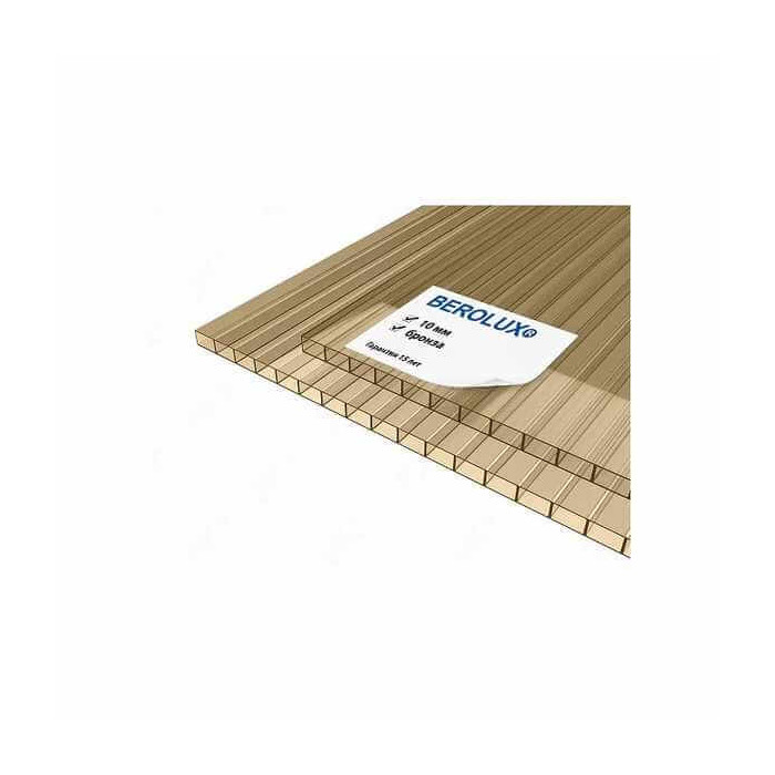 Сотовый поликарбонат 10 мм BEROLUX бронза 2100х12000 мм